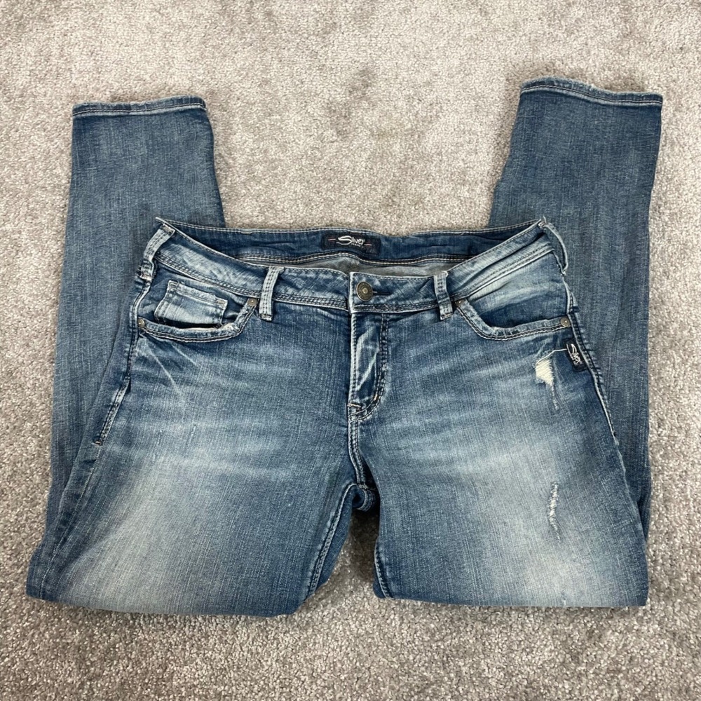 Silver Jeans Womens 33 x 28 Sam Slim Leg Y2K Denim Jeans (Sz Tag 30 x 27)
